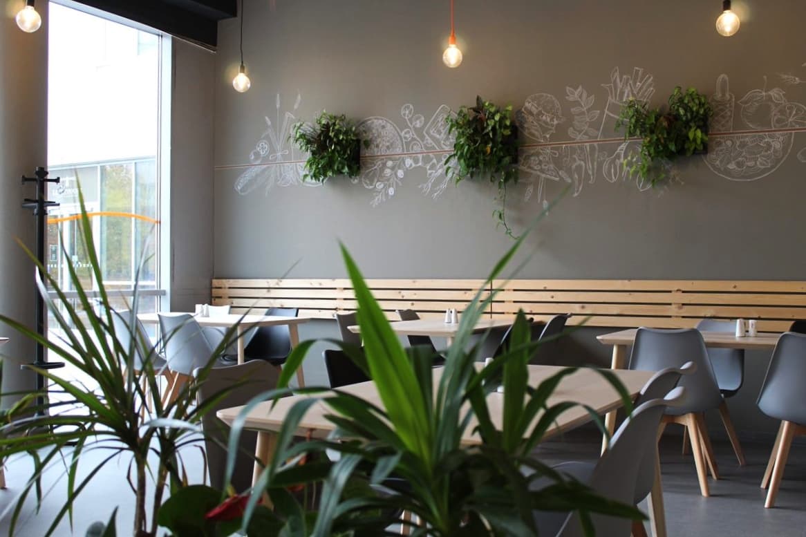 The serving area and seating at il Bistro
